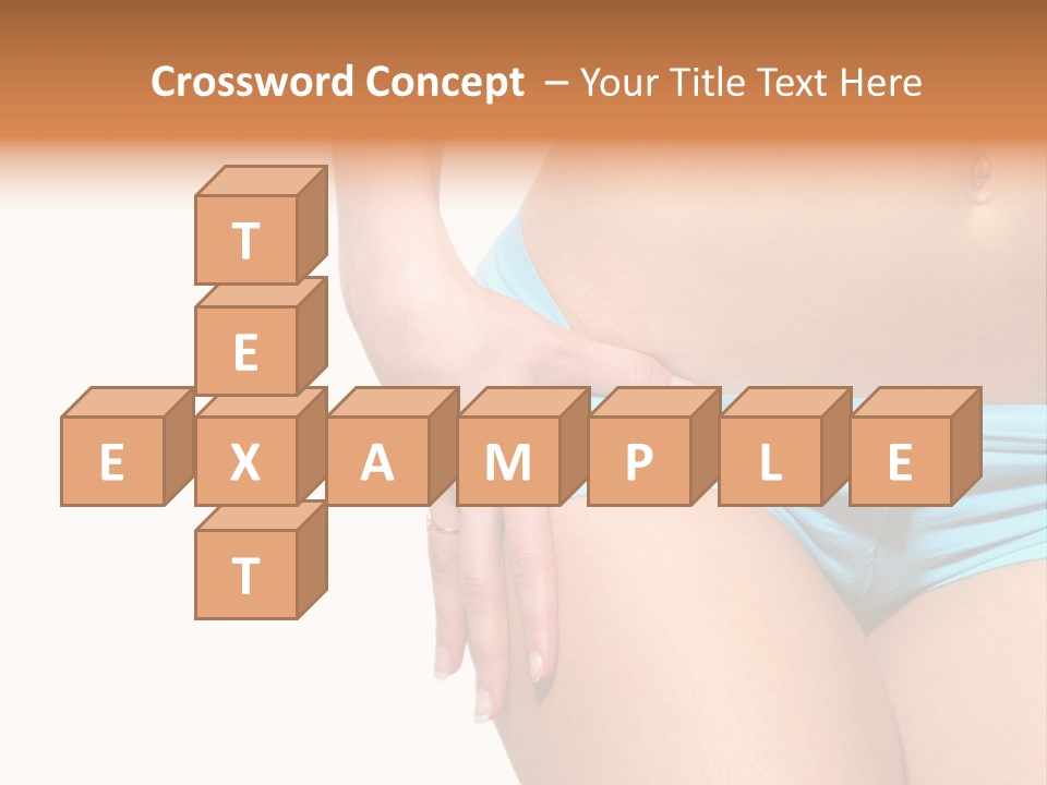 Belly Of Beautiful Young Female Sportsman Isolated On White PowerPoint Template