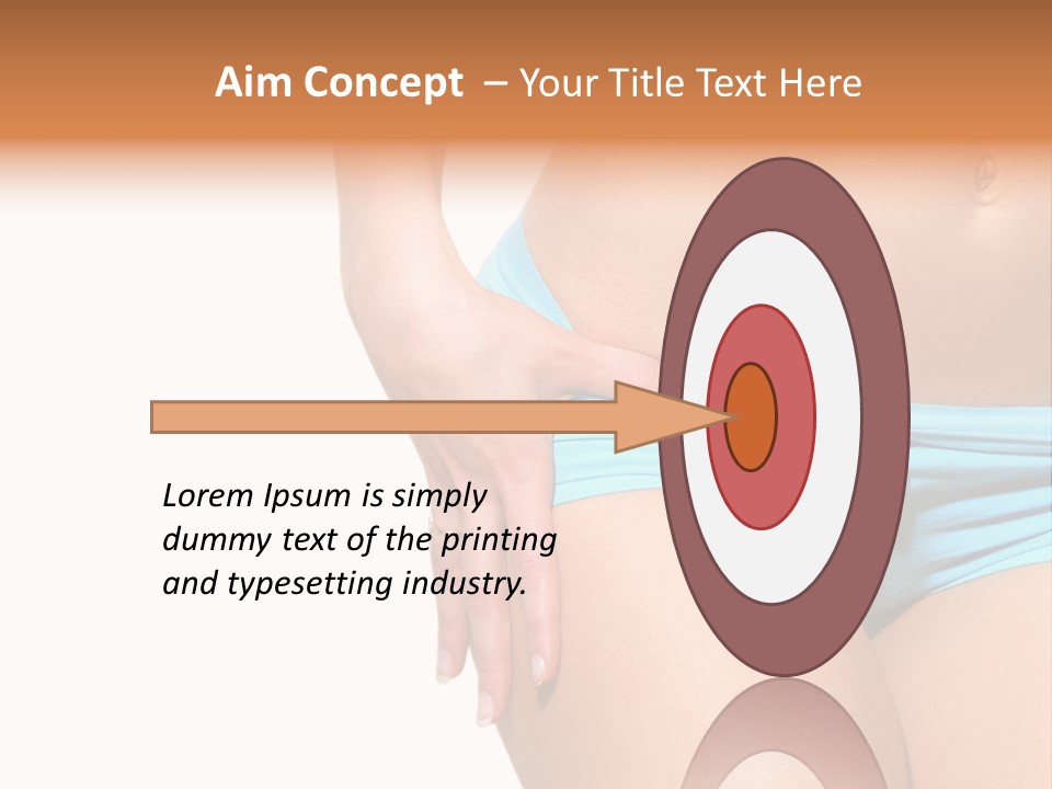 Belly Of Beautiful Young Female Sportsman Isolated On White PowerPoint Template