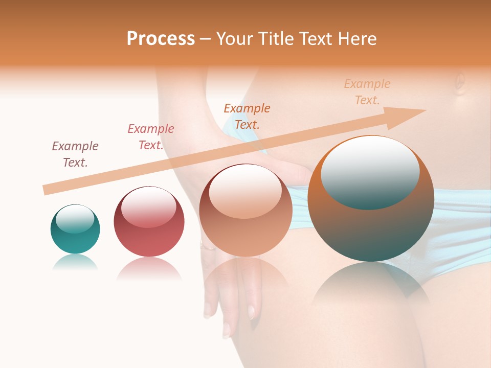 Belly Of Beautiful Young Female Sportsman Isolated On White PowerPoint Template