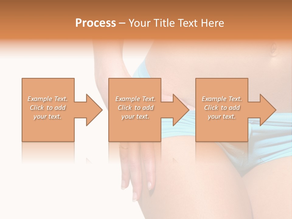 Belly Of Beautiful Young Female Sportsman Isolated On White PowerPoint Template