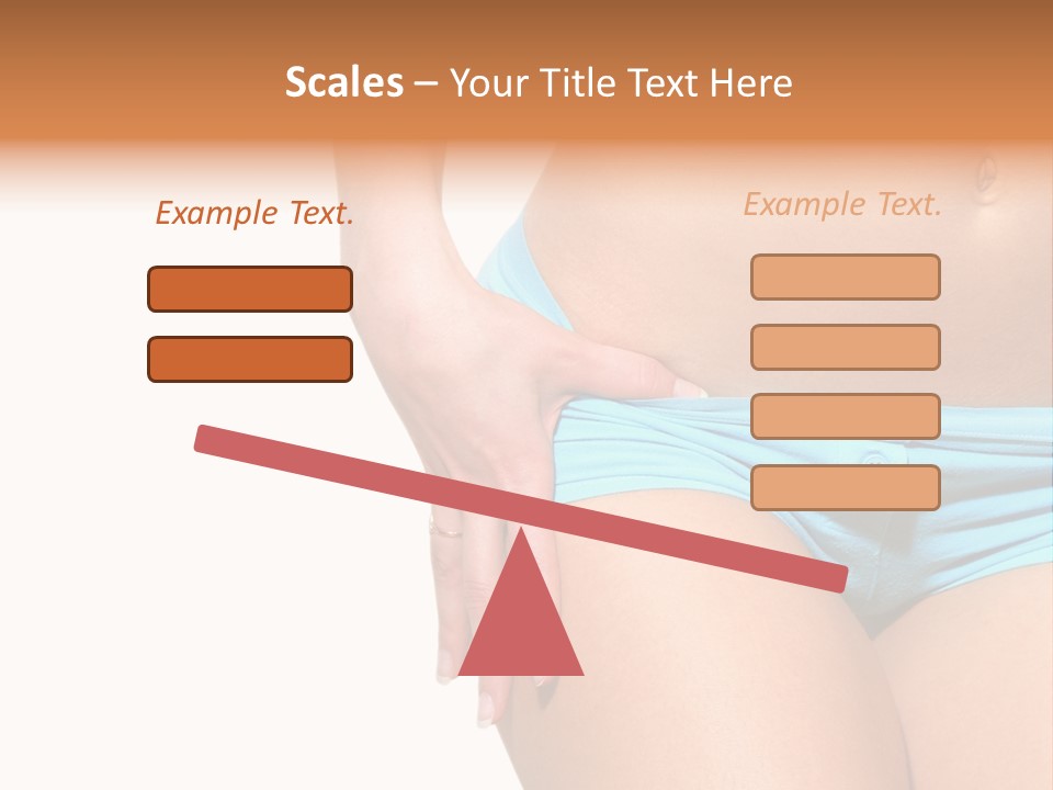 Belly Of Beautiful Young Female Sportsman Isolated On White PowerPoint Template