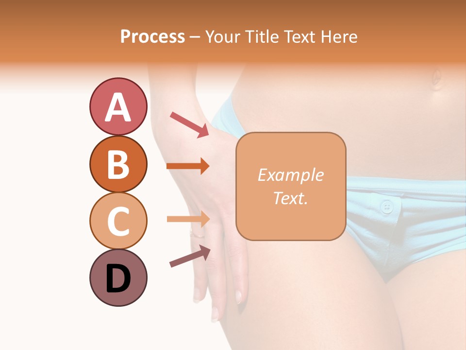 Belly Of Beautiful Young Female Sportsman Isolated On White PowerPoint Template