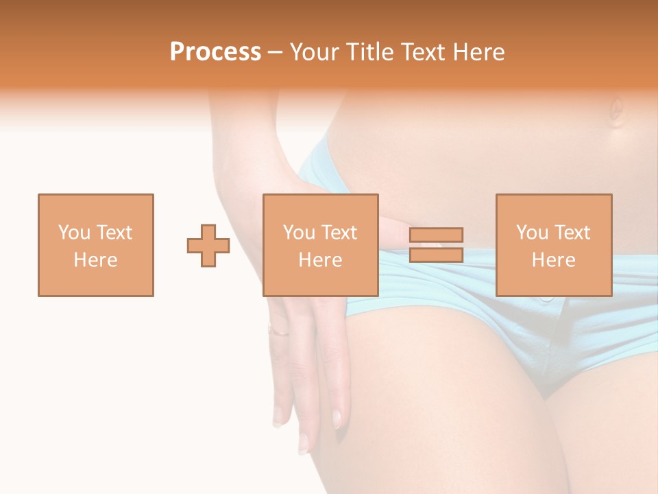 Belly Of Beautiful Young Female Sportsman Isolated On White PowerPoint Template