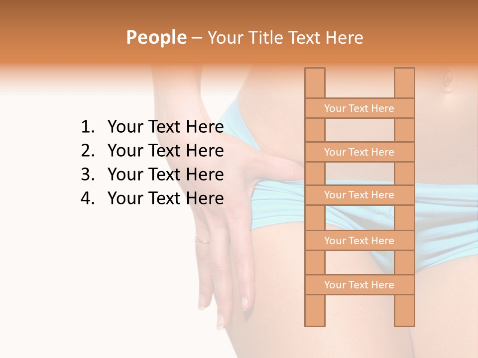 Belly Of Beautiful Young Female Sportsman Isolated On White PowerPoint Template