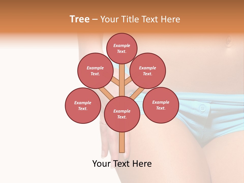 Belly Of Beautiful Young Female Sportsman Isolated On White PowerPoint Template