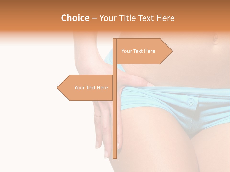 Belly Of Beautiful Young Female Sportsman Isolated On White PowerPoint Template