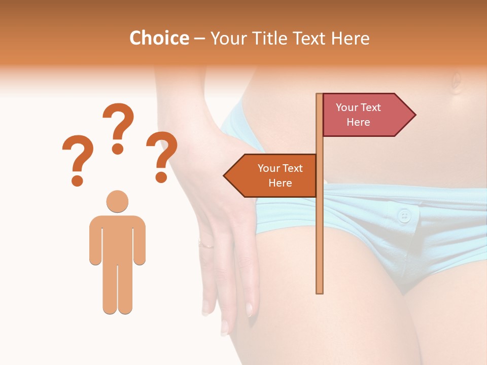 Belly Of Beautiful Young Female Sportsman Isolated On White PowerPoint Template