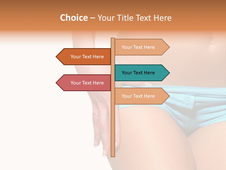 Belly Of Beautiful Young Female Sportsman Isolated On White PowerPoint Template