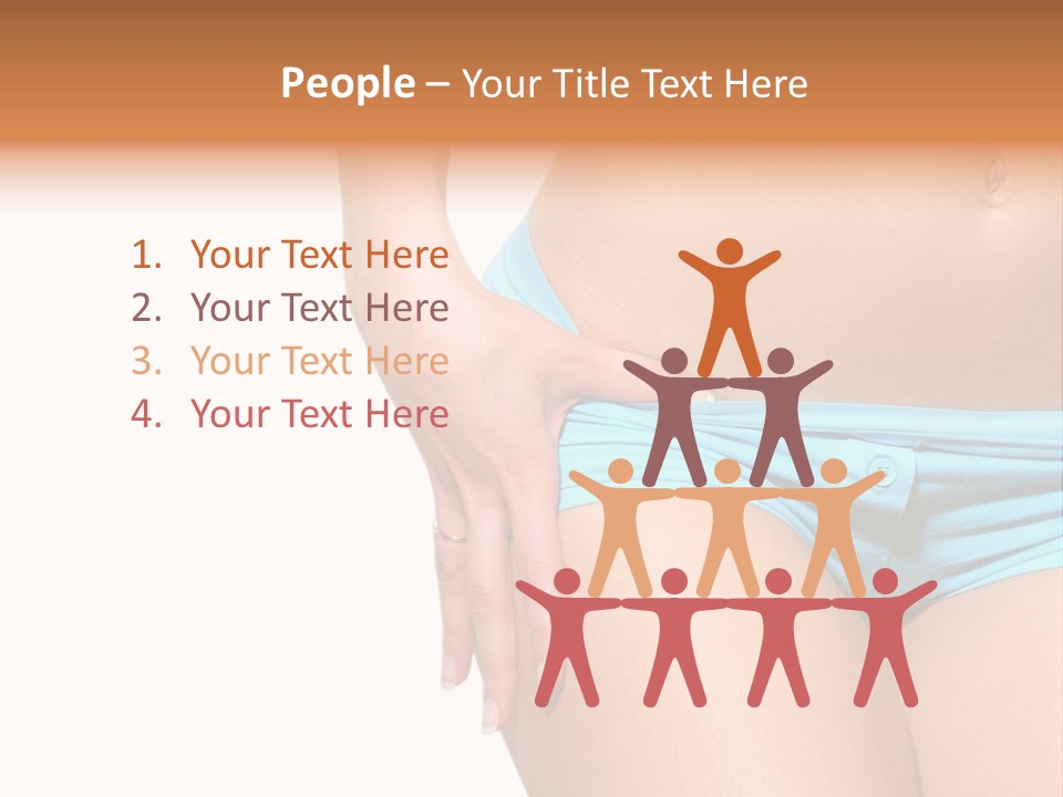 Belly Of Beautiful Young Female Sportsman Isolated On White PowerPoint Template