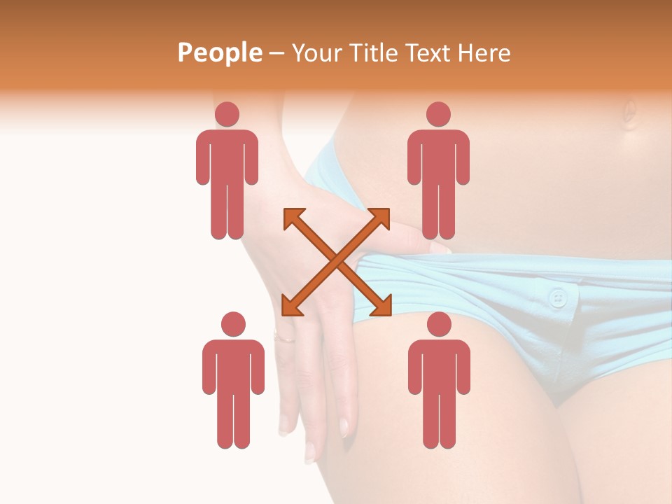 Belly Of Beautiful Young Female Sportsman Isolated On White PowerPoint Template