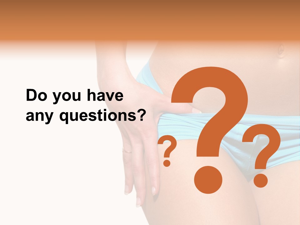 Belly Of Beautiful Young Female Sportsman Isolated On White PowerPoint Template