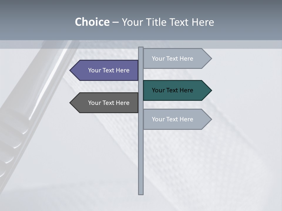 Closeup Of Surgical Tweezers Holding Ribbon Bandage PowerPoint Template