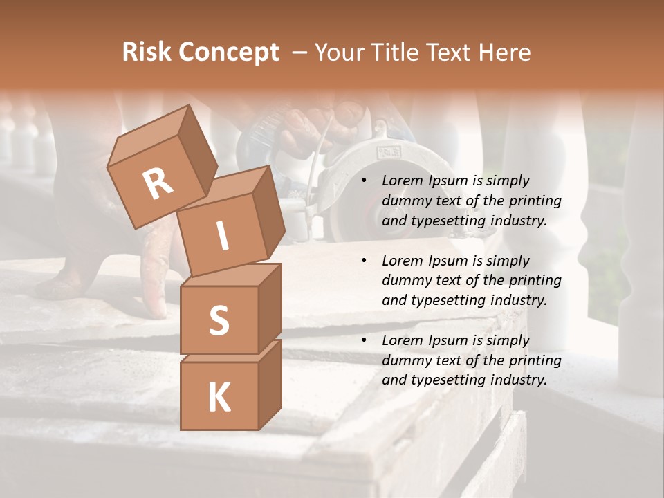 A Man Cutting A Ceramic Floor Tiles PowerPoint Template