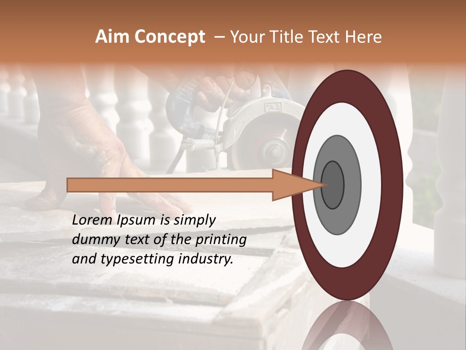 A Man Cutting A Ceramic Floor Tiles PowerPoint Template