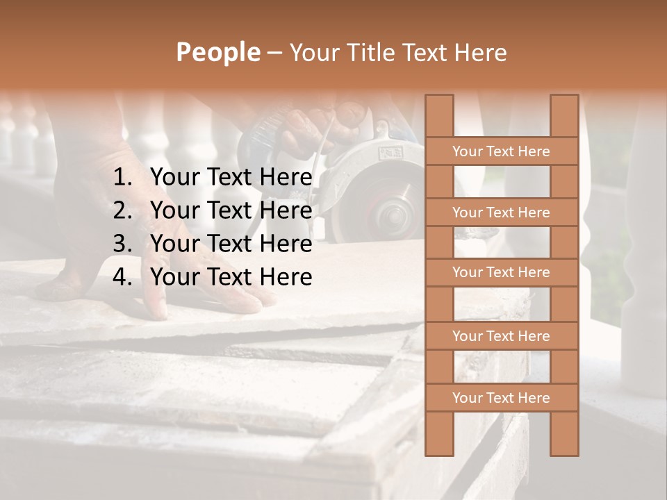 A Man Cutting A Ceramic Floor Tiles PowerPoint Template