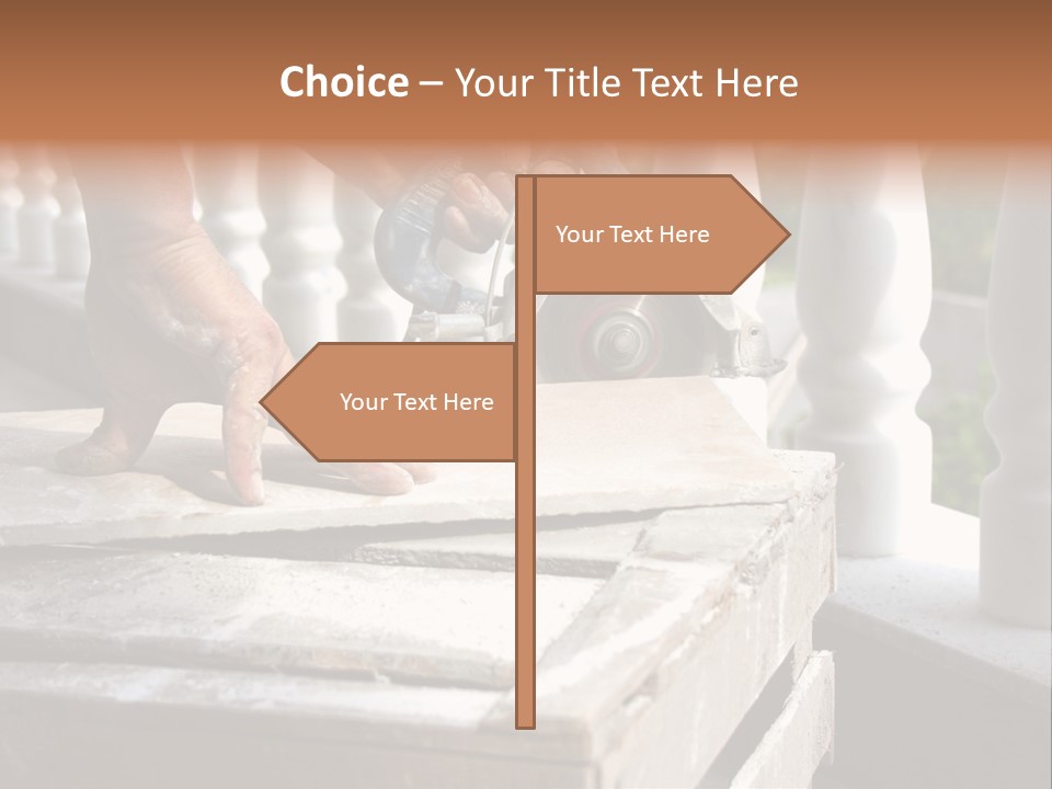 A Man Cutting A Ceramic Floor Tiles PowerPoint Template