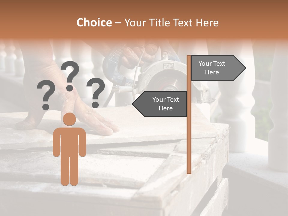 A Man Cutting A Ceramic Floor Tiles PowerPoint Template