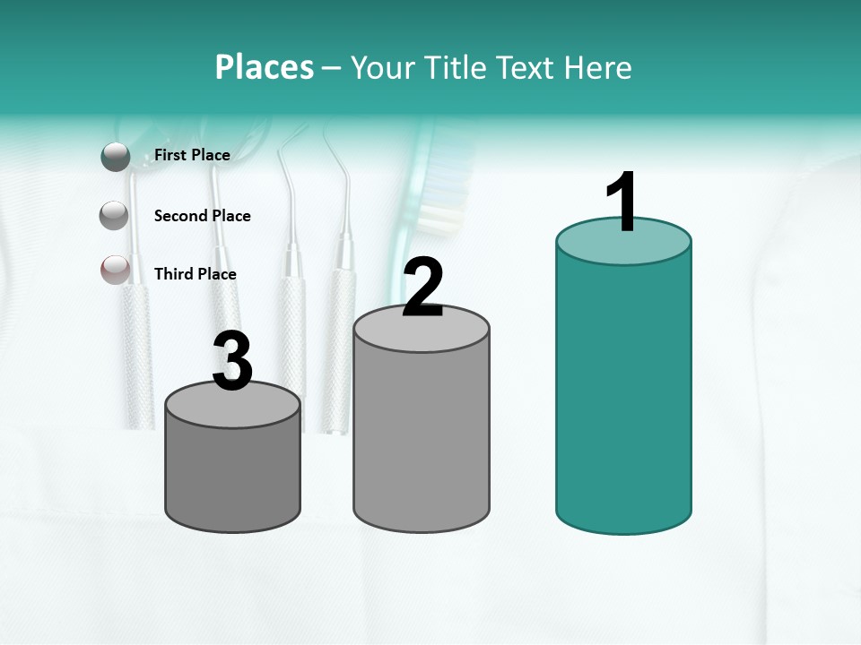 White Dentist Pocket With Toothbrush And Angled Mirror PowerPoint Template