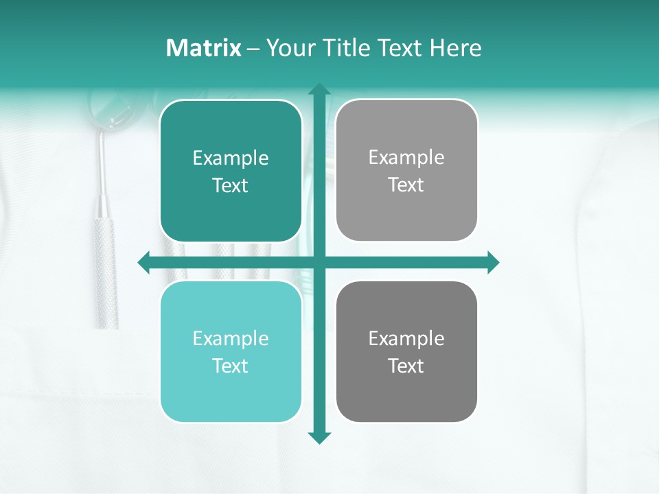 White Dentist Pocket With Toothbrush And Angled Mirror PowerPoint Template