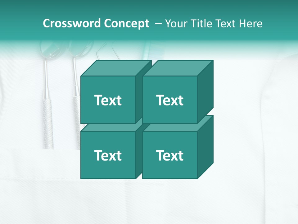 White Dentist Pocket With Toothbrush And Angled Mirror PowerPoint Template