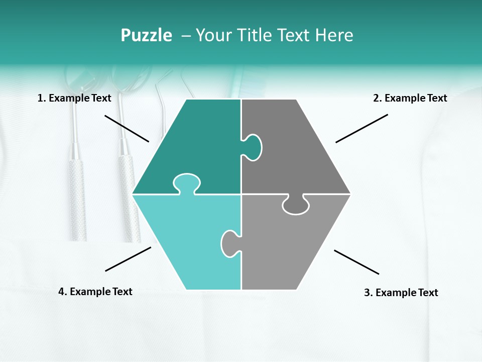 White Dentist Pocket With Toothbrush And Angled Mirror PowerPoint Template