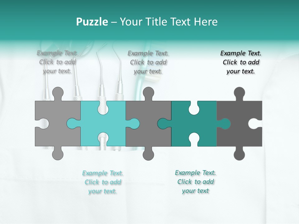 White Dentist Pocket With Toothbrush And Angled Mirror PowerPoint Template