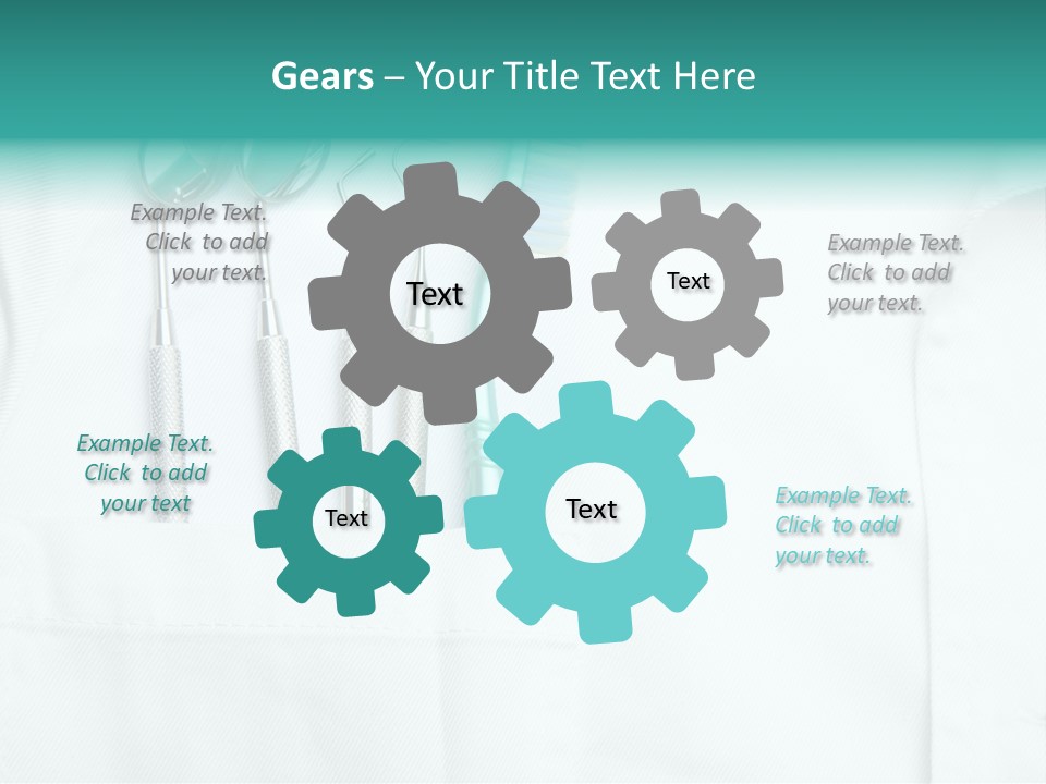 White Dentist Pocket With Toothbrush And Angled Mirror PowerPoint Template