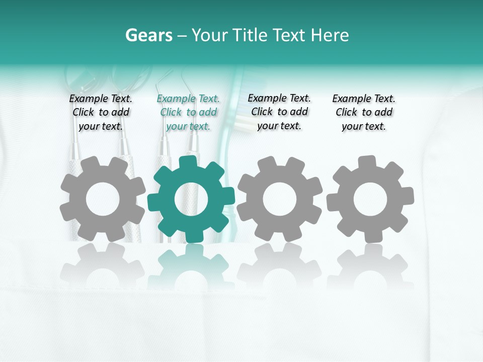 White Dentist Pocket With Toothbrush And Angled Mirror PowerPoint Template