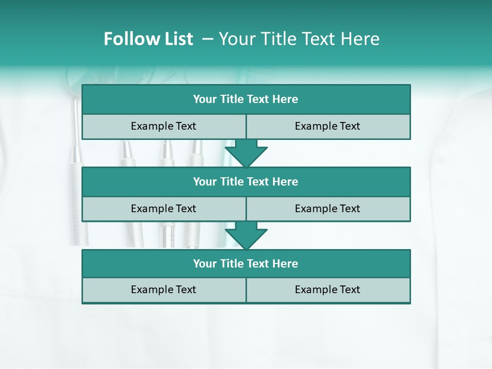White Dentist Pocket With Toothbrush And Angled Mirror PowerPoint Template