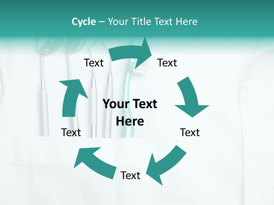 White Dentist Pocket With Toothbrush And Angled Mirror PowerPoint Template