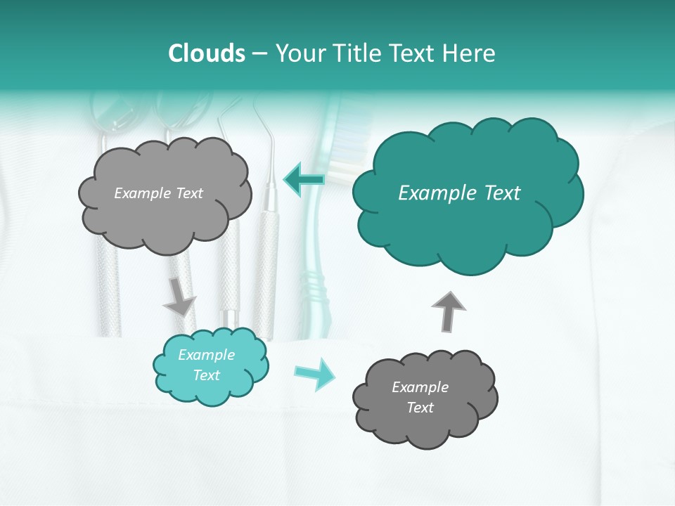 White Dentist Pocket With Toothbrush And Angled Mirror PowerPoint Template