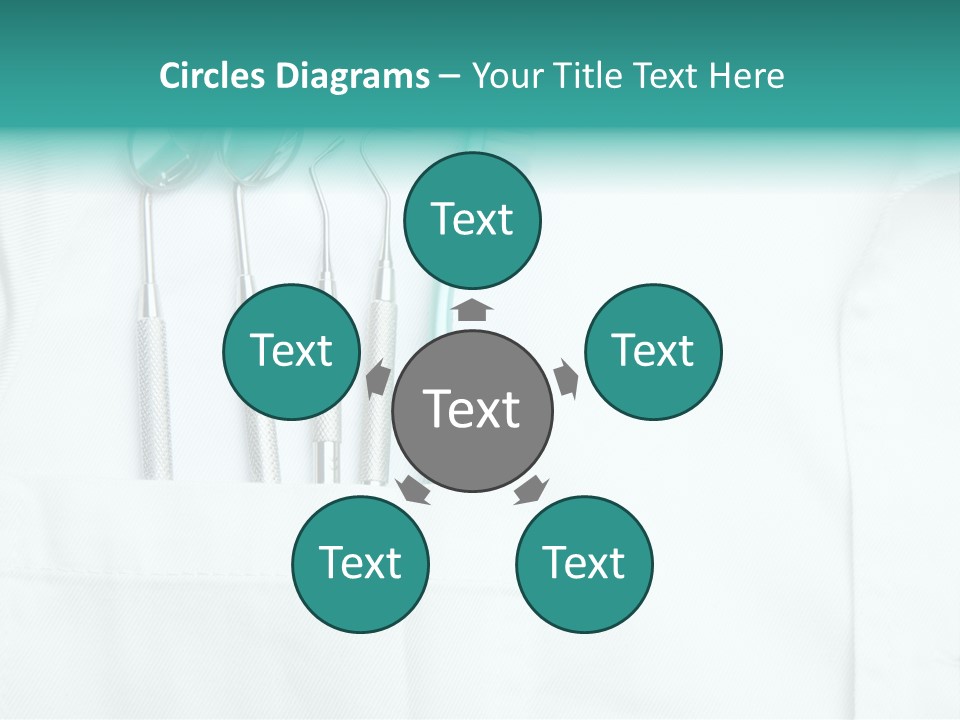 White Dentist Pocket With Toothbrush And Angled Mirror PowerPoint Template