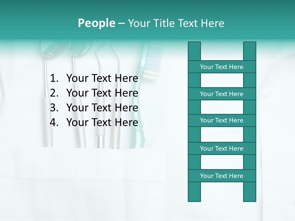 White Dentist Pocket With Toothbrush And Angled Mirror PowerPoint Template