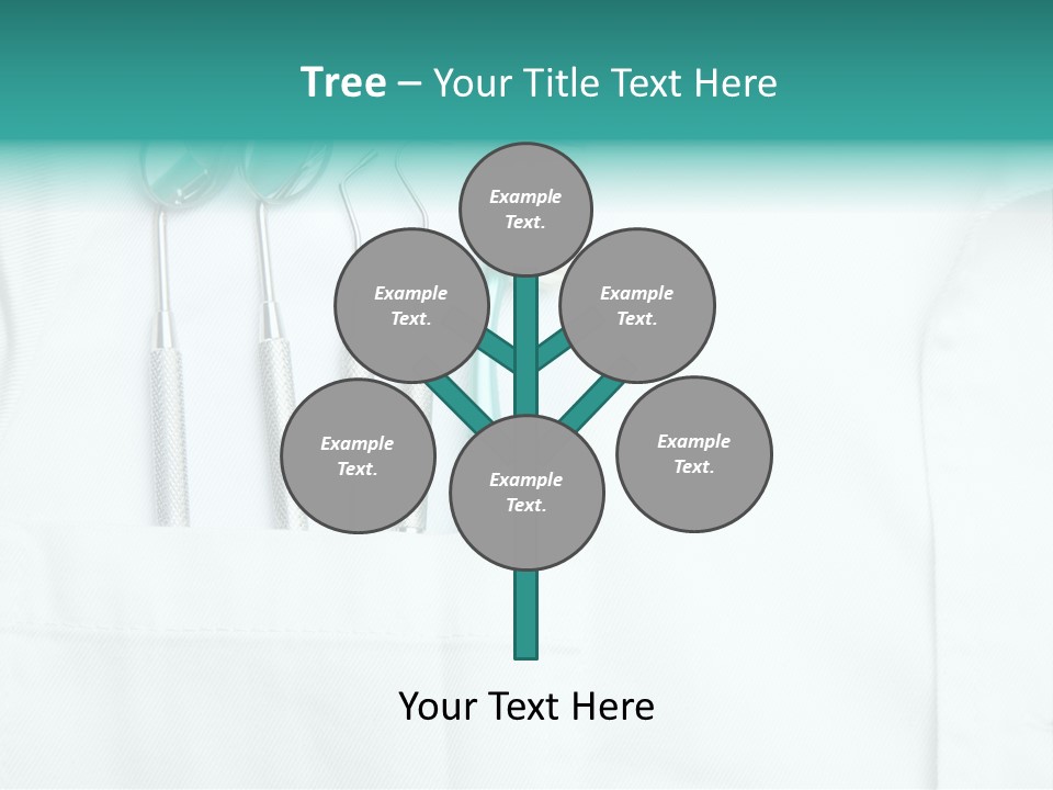 White Dentist Pocket With Toothbrush And Angled Mirror PowerPoint Template