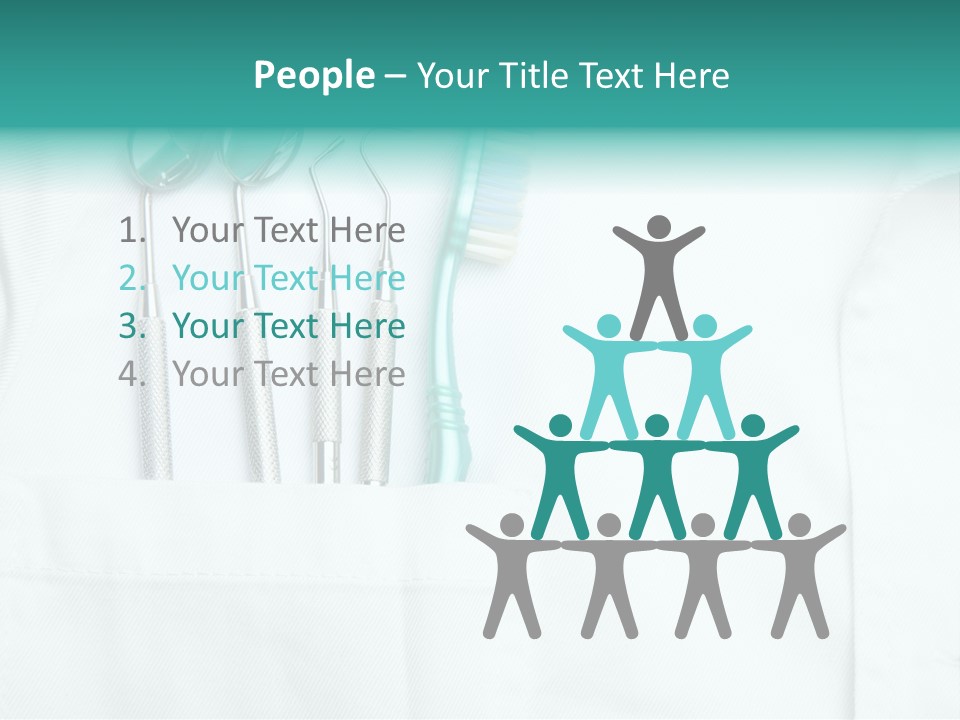 White Dentist Pocket With Toothbrush And Angled Mirror PowerPoint Template