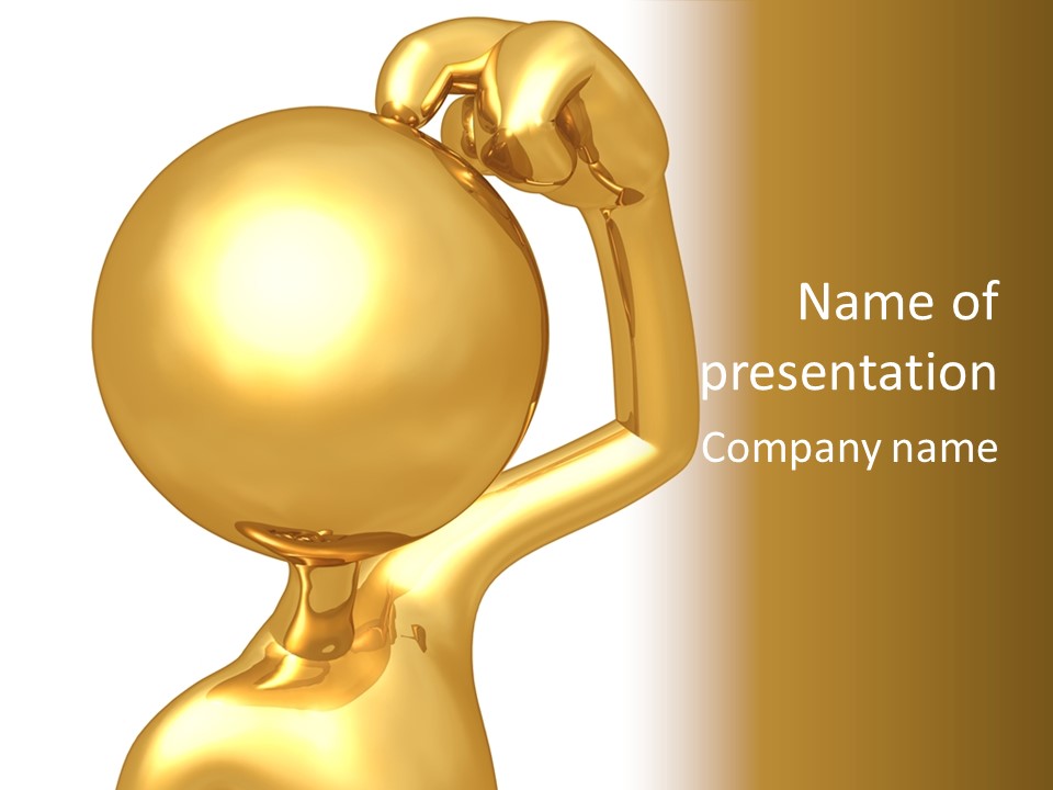 Gold Guy Puzzled PowerPoint Template