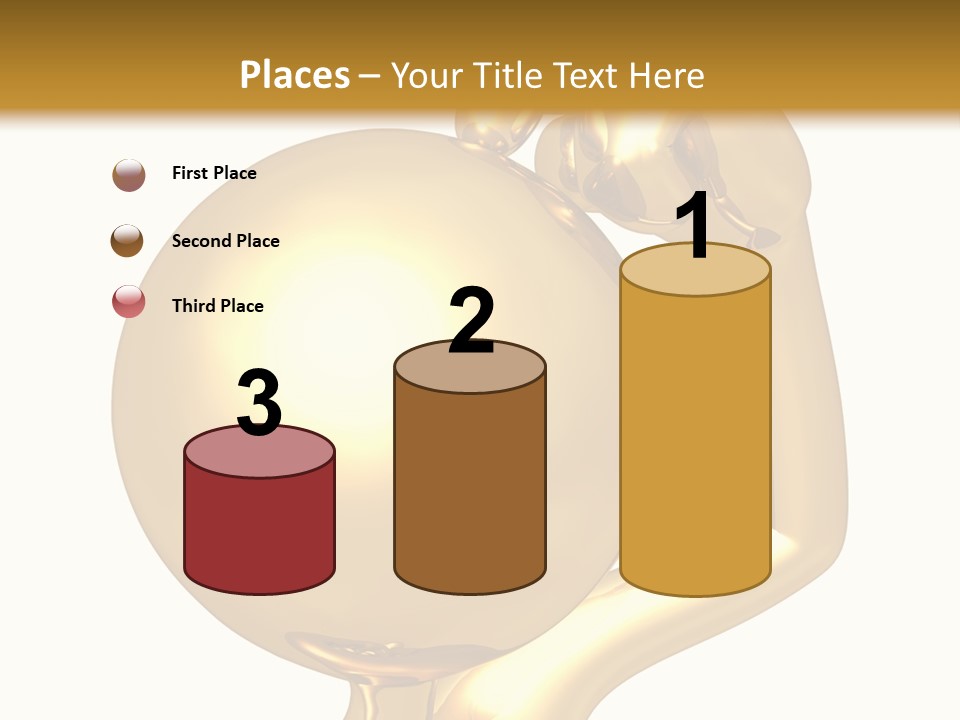 Gold Guy Puzzled PowerPoint Template