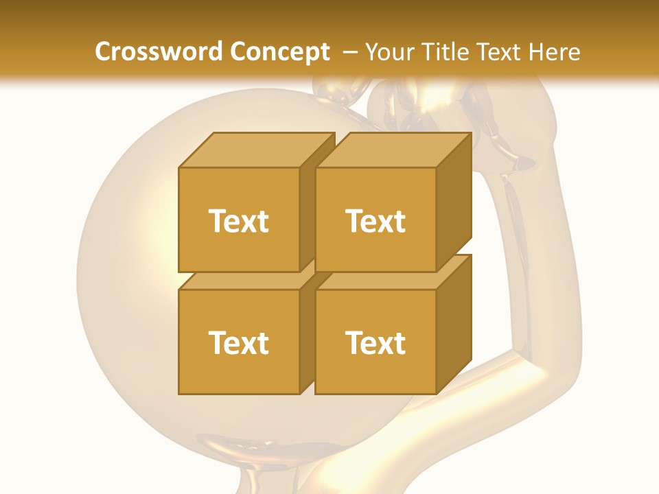 Gold Guy Puzzled PowerPoint Template