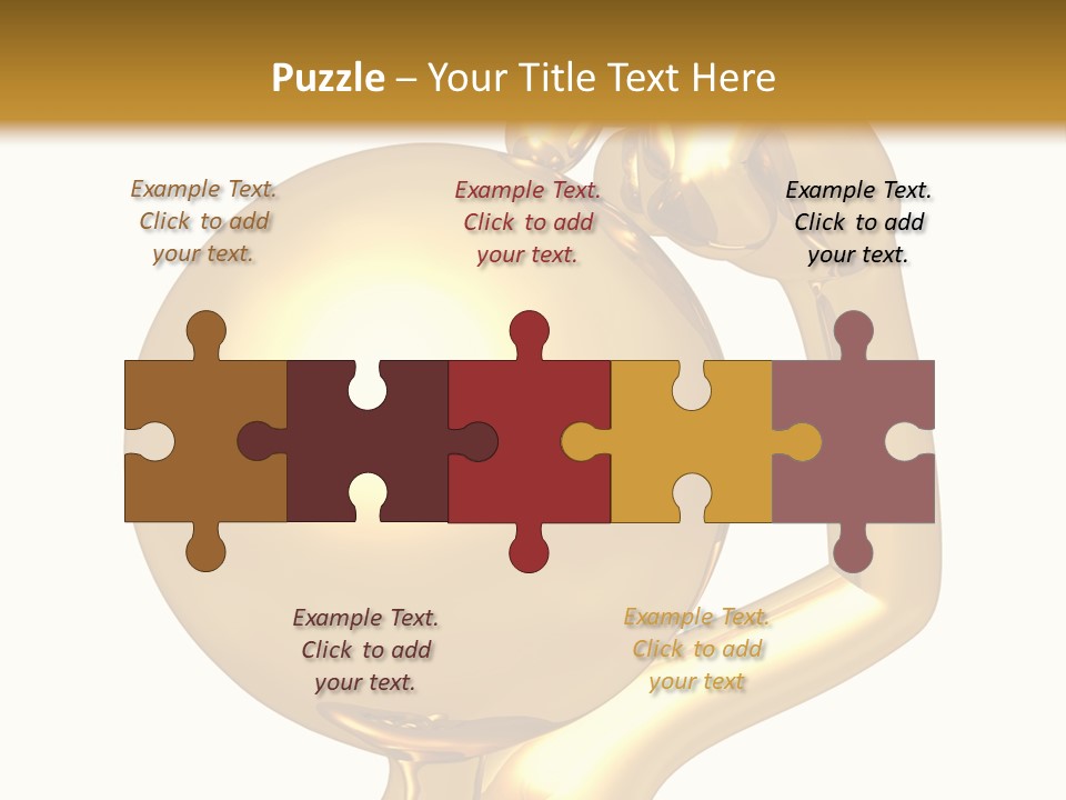 Gold Guy Puzzled PowerPoint Template