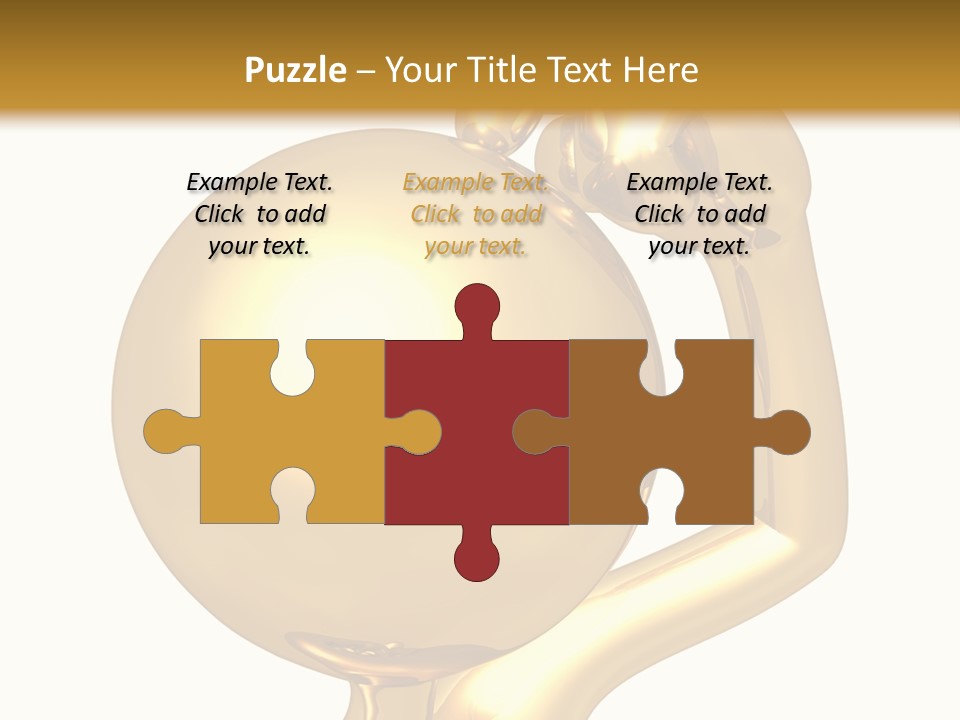 Gold Guy Puzzled PowerPoint Template