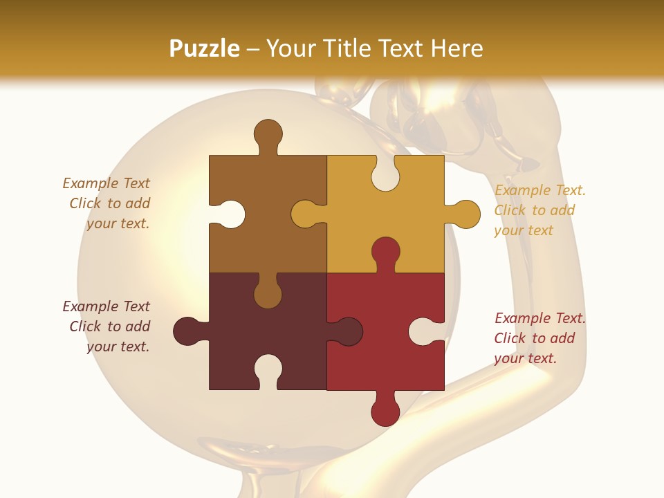 Gold Guy Puzzled PowerPoint Template