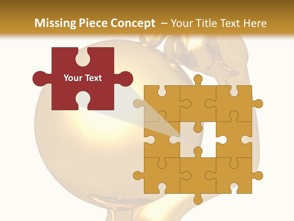 Gold Guy Puzzled PowerPoint Template