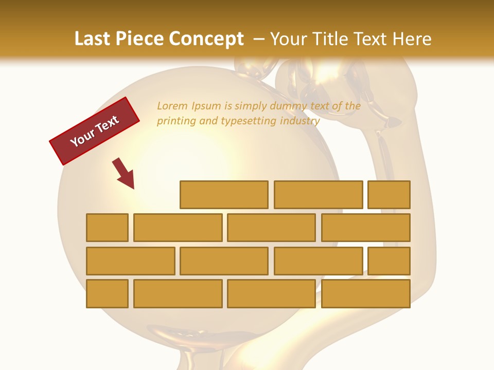 Gold Guy Puzzled PowerPoint Template
