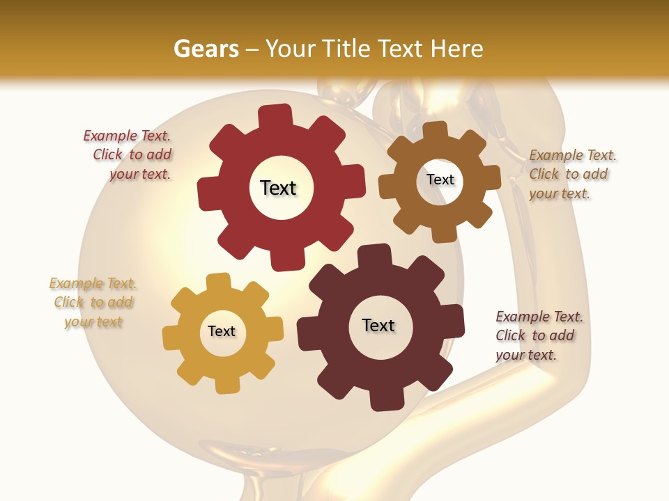 Gold Guy Puzzled PowerPoint Template