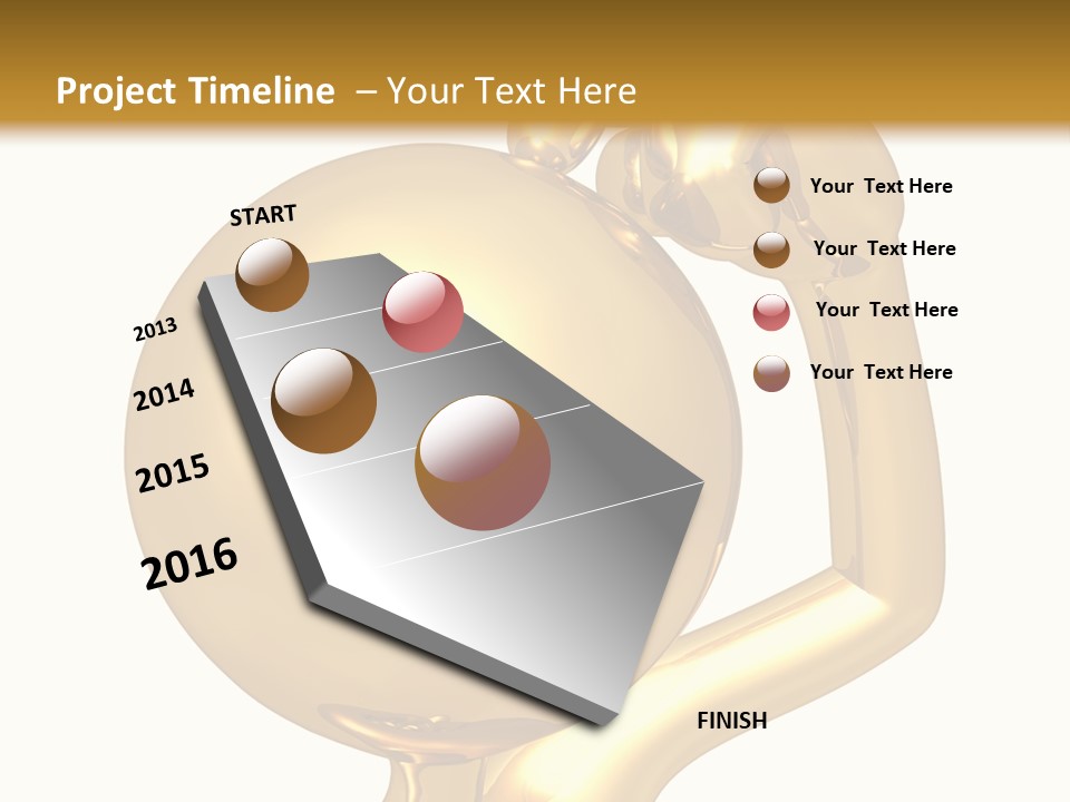 Gold Guy Puzzled PowerPoint Template