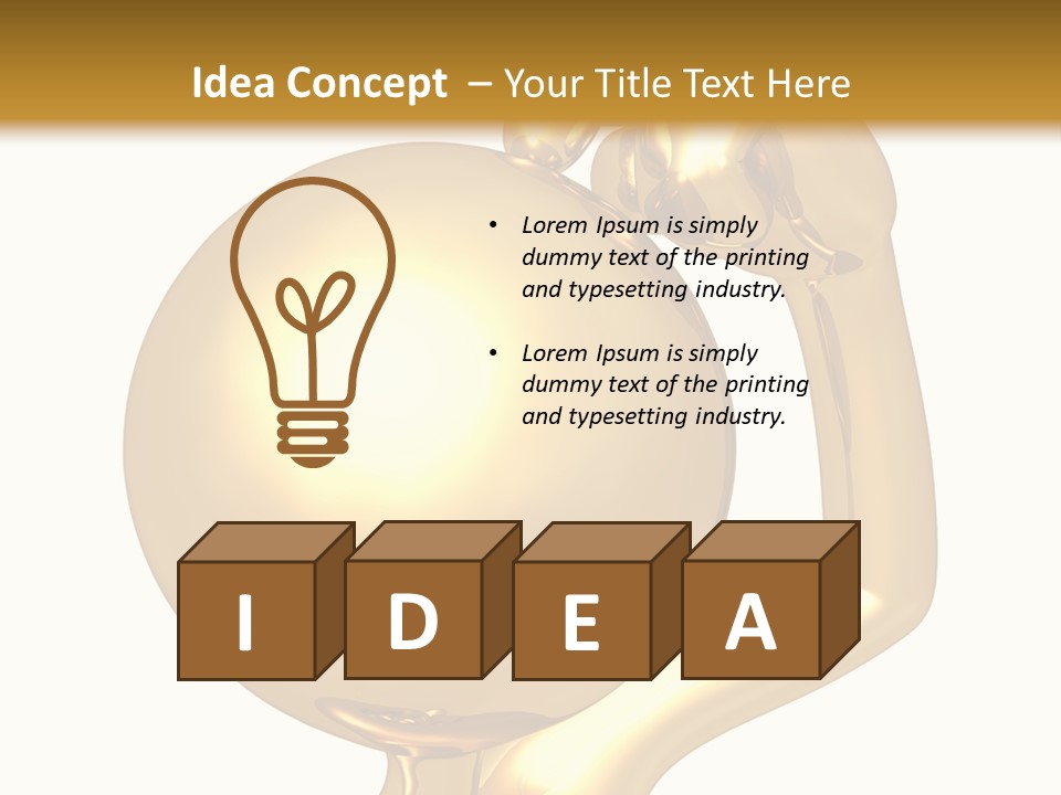 Gold Guy Puzzled PowerPoint Template