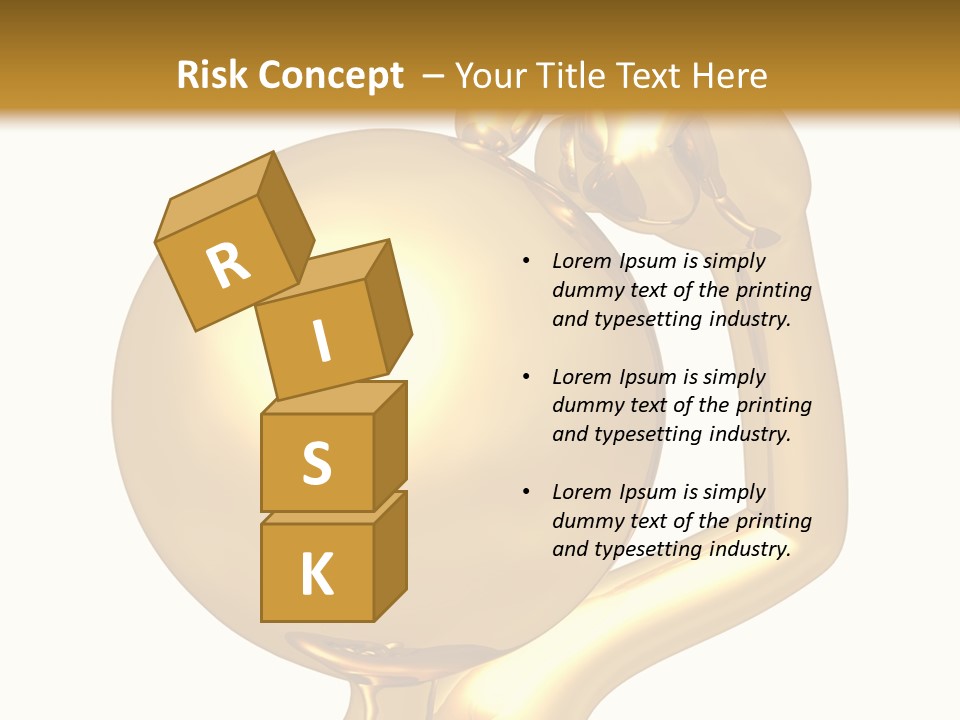 Gold Guy Puzzled PowerPoint Template