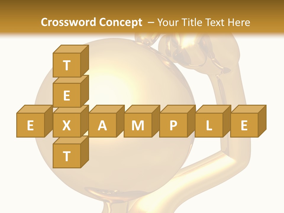 Gold Guy Puzzled PowerPoint Template