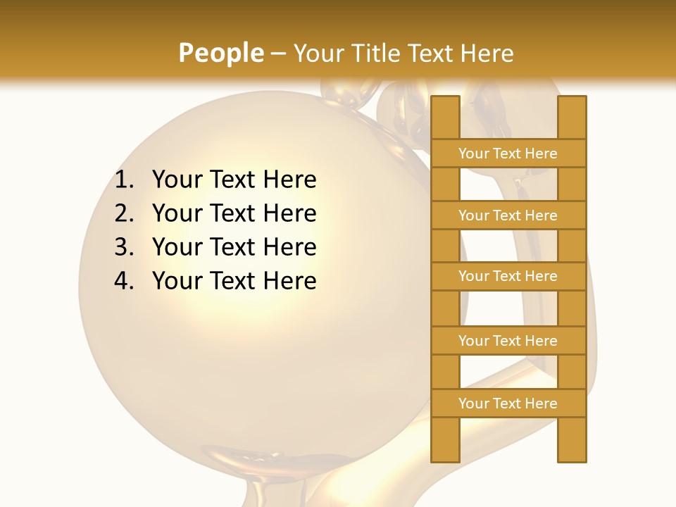 Gold Guy Puzzled PowerPoint Template