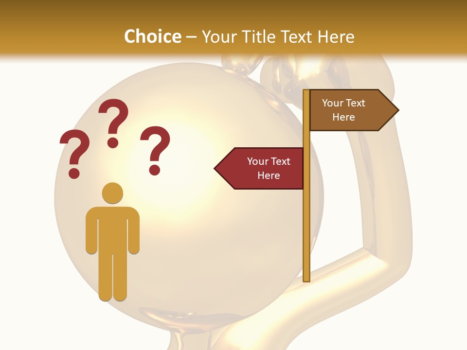 Gold Guy Puzzled PowerPoint Template